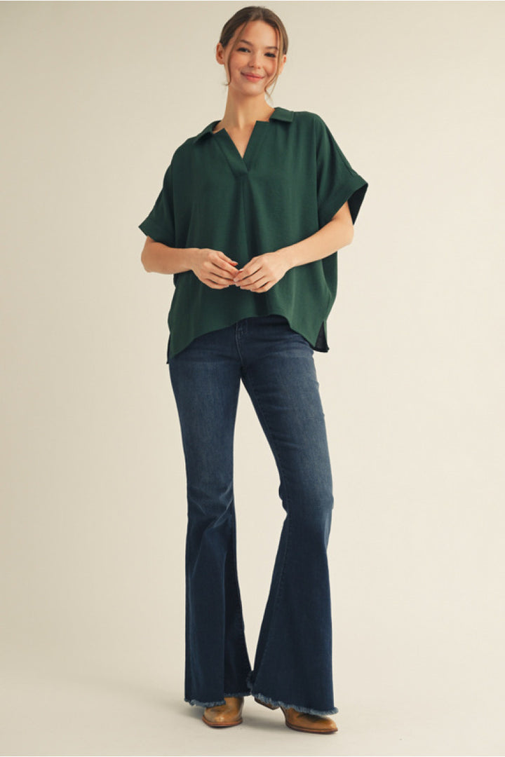 Dolman Sleeve Top in Hunter Green