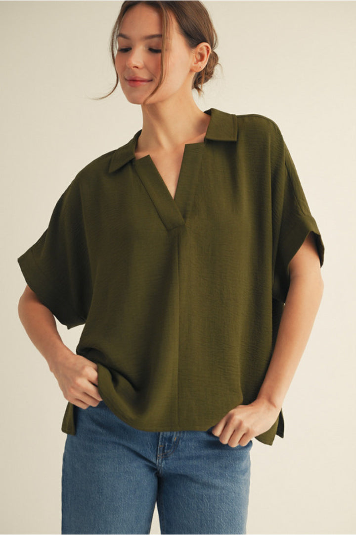 Dolman Sleeve Top in Olive