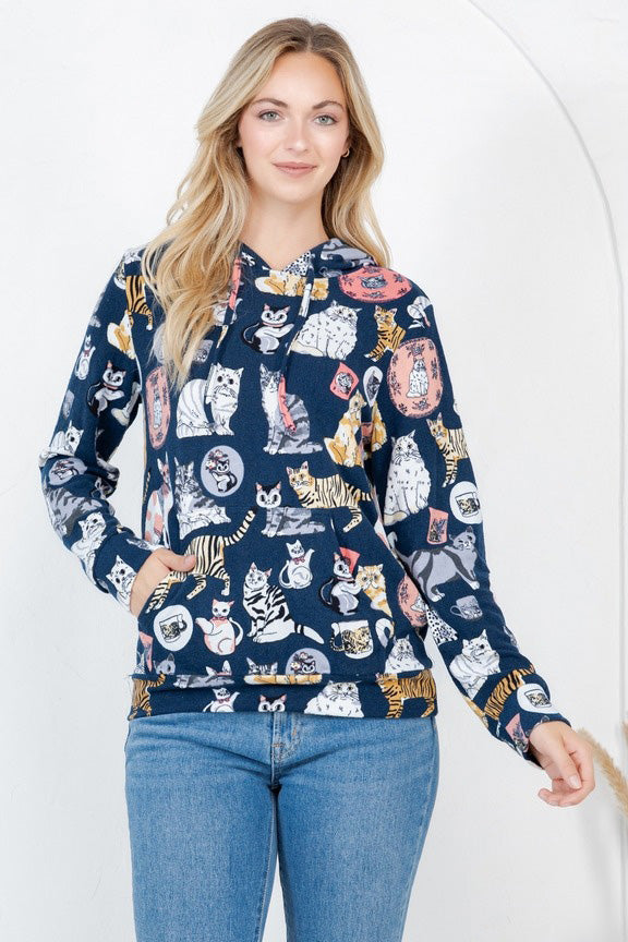 Classy Cat Pullover Hoodie