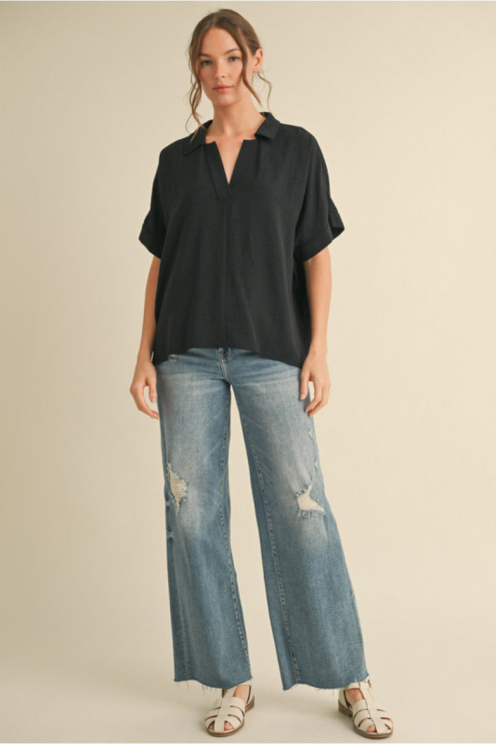 Dolman Sleeve Top in Black