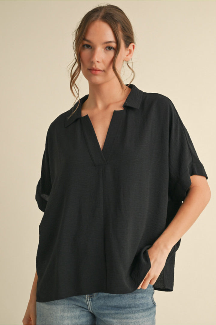 Dolman Sleeve Top in Black