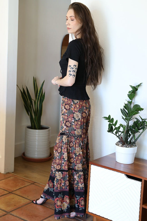 Wide Leg Pant with Lace Insert