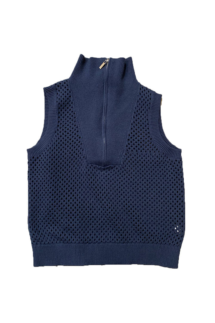 Sleeveless Zip Neck Summer Sweater