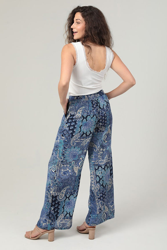 Wide Leg Pant with Tie Waist