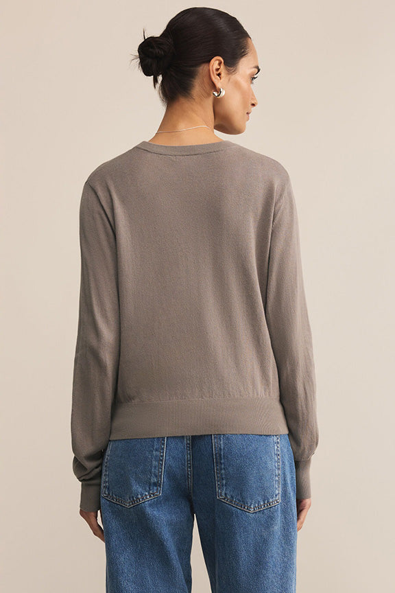 the Perfect Layer Sweater in Light Tavern