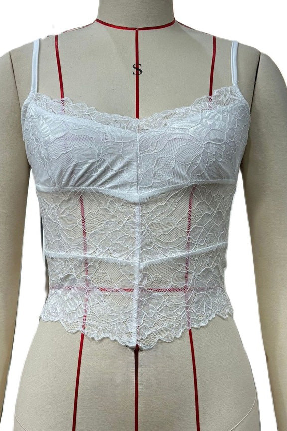 Bandeau Sheer Camisole Cropped Top