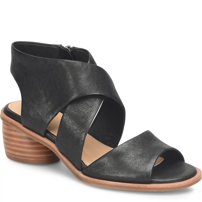 Camille Wrap Around Leather Sandal in Black