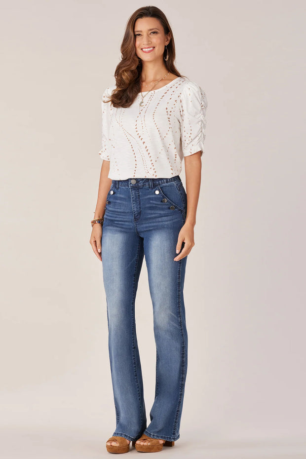 Elbow Ruched Knit Top