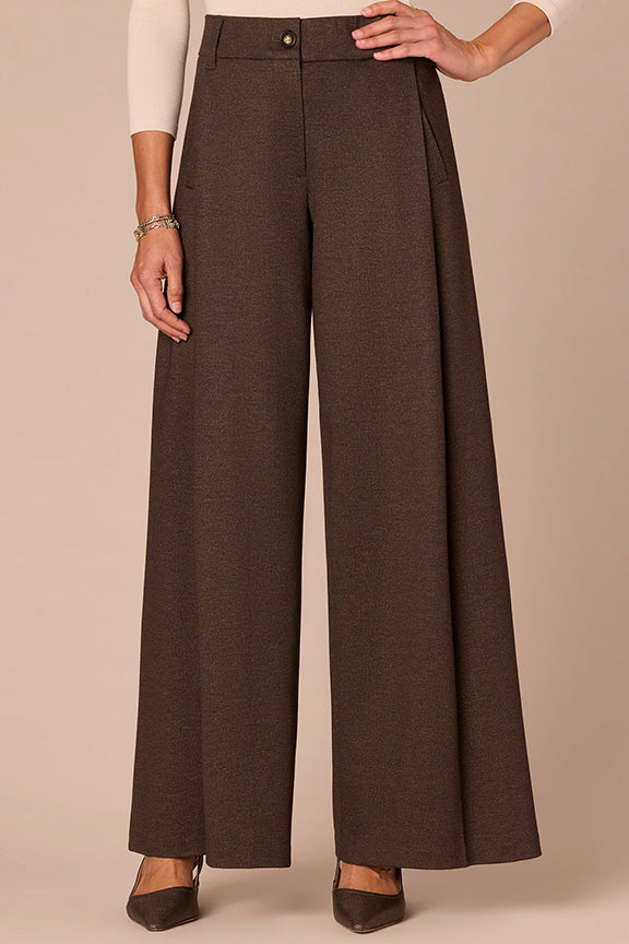 Pleated Wide Leg Trouser in Cold Brew