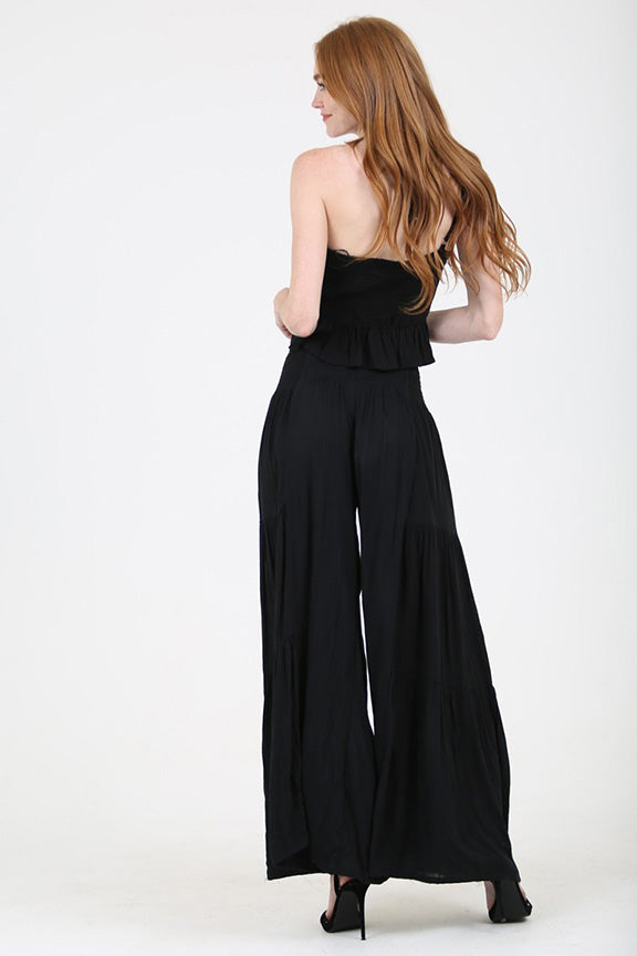 Tie Waist Tiered Palazzo Pant