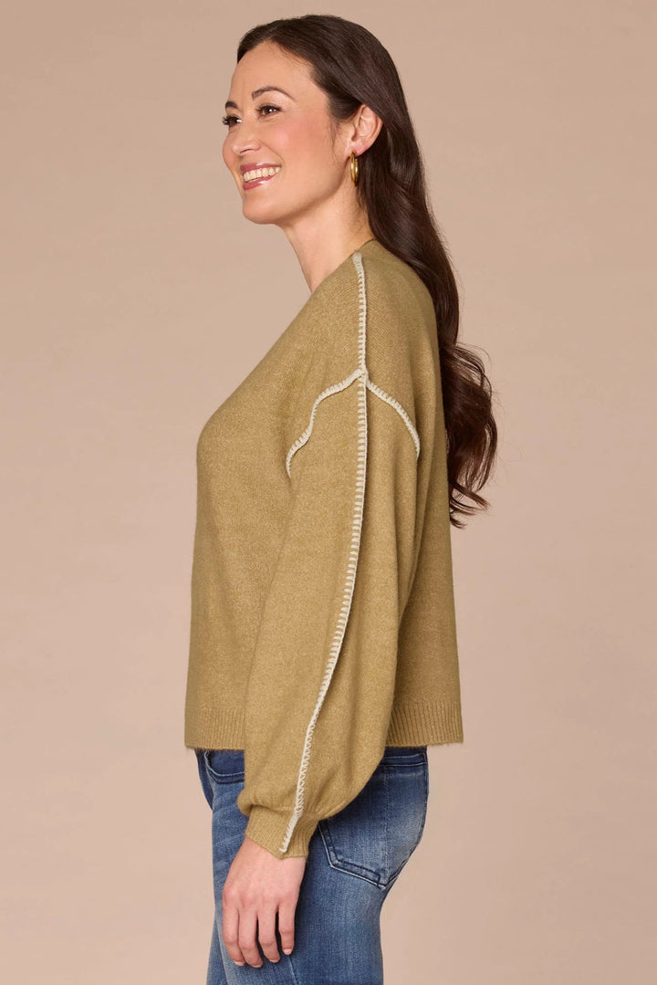 Blanket Stitch Dolman Sleeve Sweater