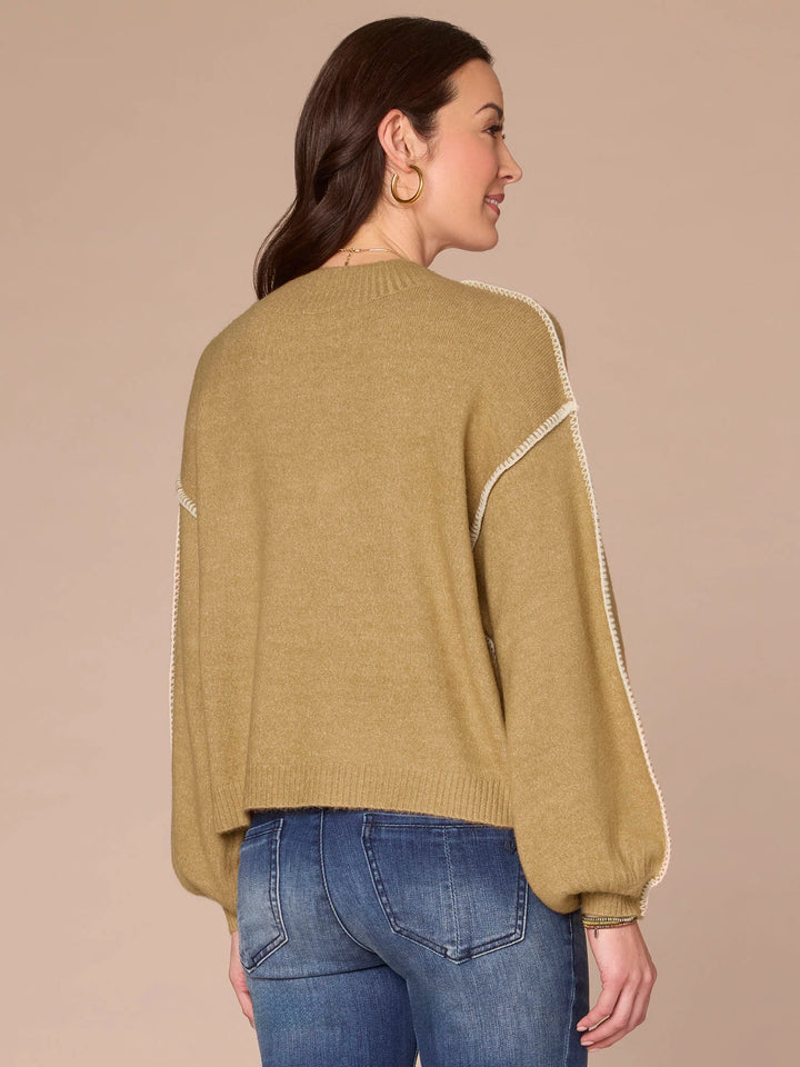 Blanket Stitch Dolman Sleeve Sweater