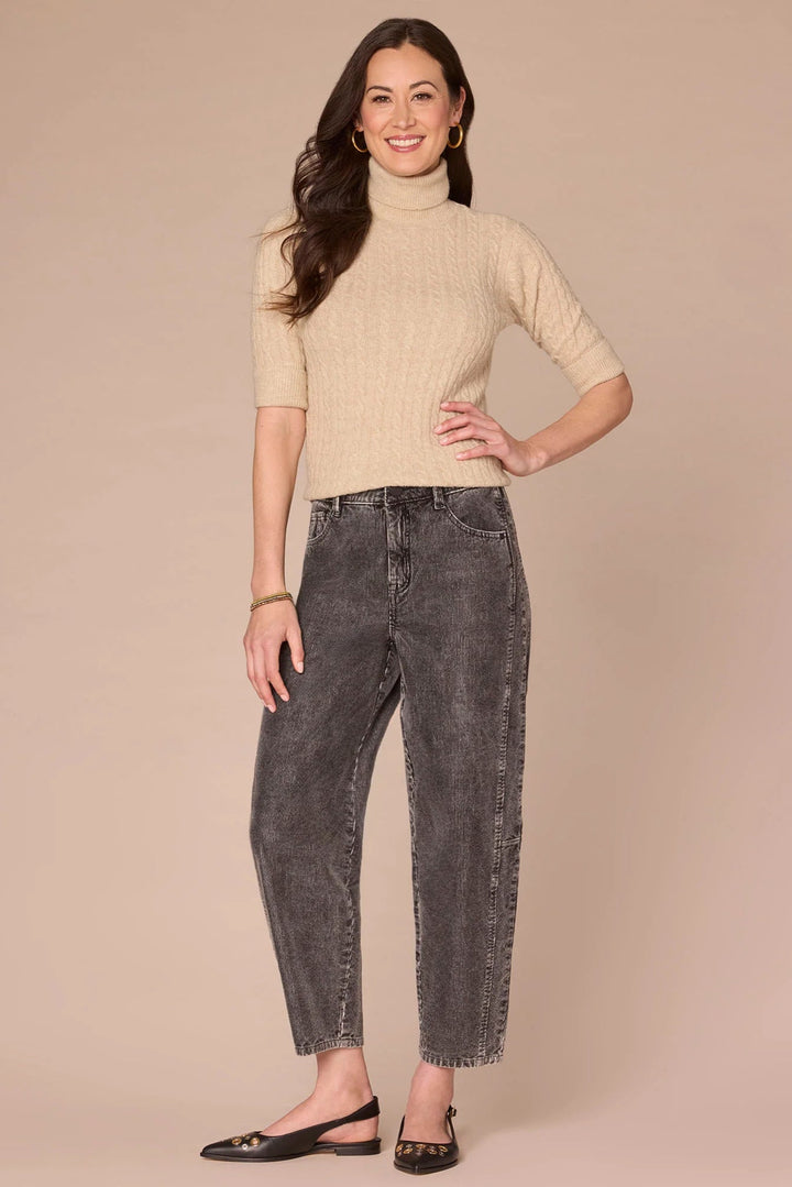 Elbow Sleeve Turtle Neck Sweater in Blanched Almond