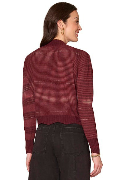 Tie Dye Stripe Sweater in Rum Raisin