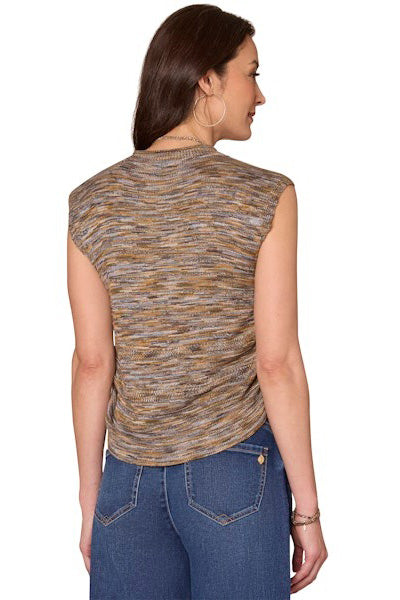 Sleeveless Sweater with Side Ruching