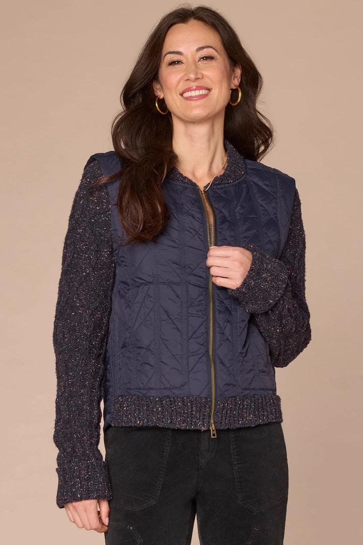Long Sleeve Stand Collar Quilted Jacket