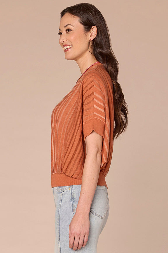 Dolman Sleeve Stripe Sweater