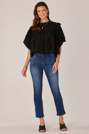Embroidered Eyelet Woven Top