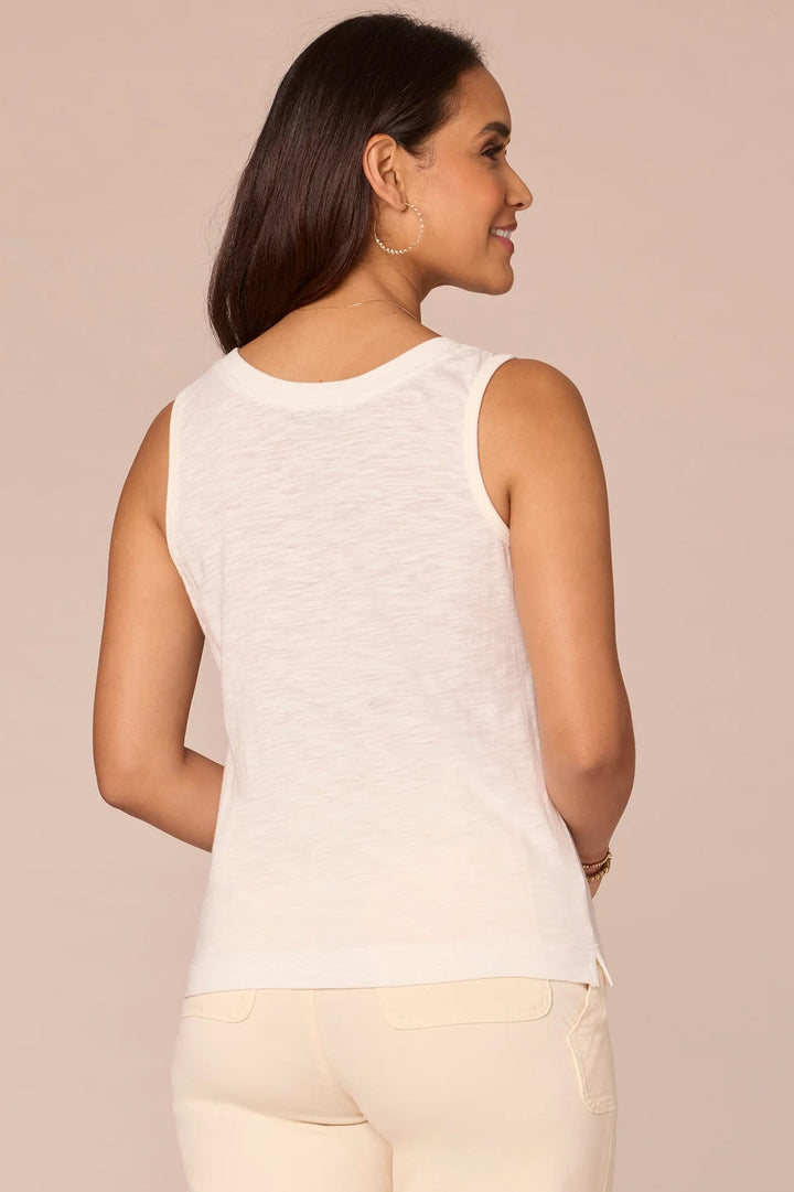 Jute Slit Scoop Neck Tank