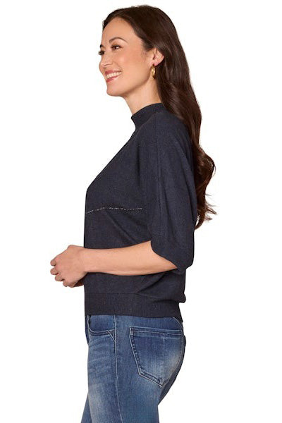 3/4 Sleeve Dolman Sweater in Navy