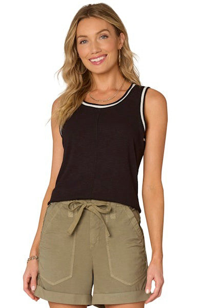 Sleeveless Scoop Neck Tank in Black