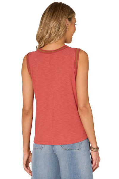 Sleeveless Scoop Neck Tank in Cashmere Rose
