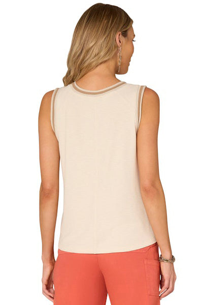 Sleeveless Scoop Neck Tank in Blanched Almond