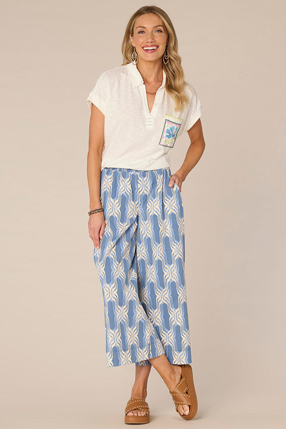 Short Sleeve Collared Knit Top