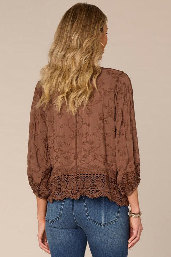 Three Quarter Open Front Cropped Framing Jacket