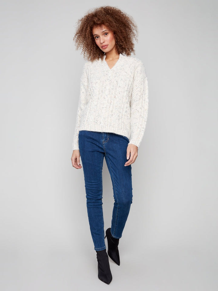 V-neck Argyle Sweater