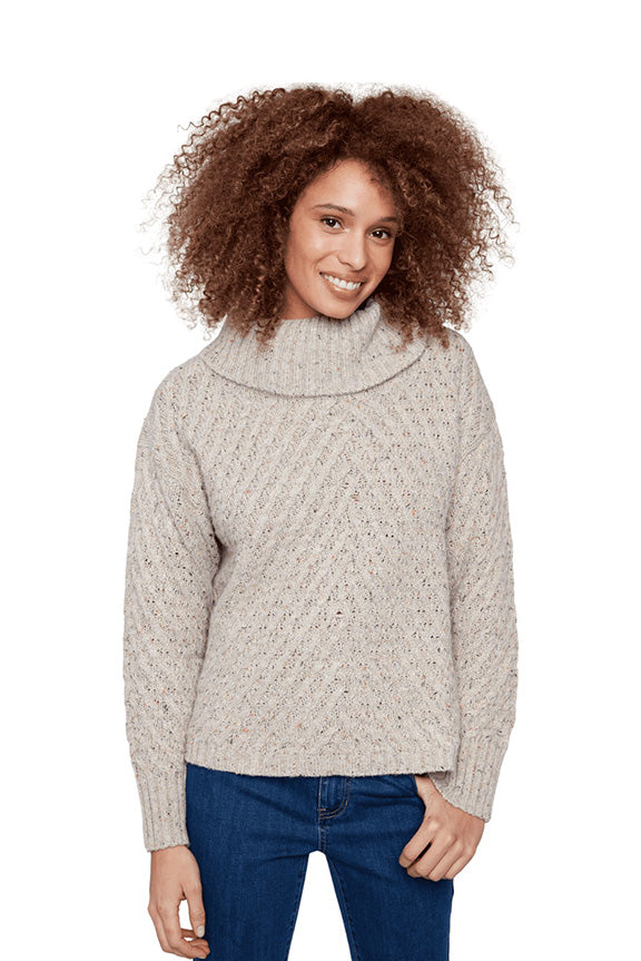 Cable Knit Cowl Neck Sweater