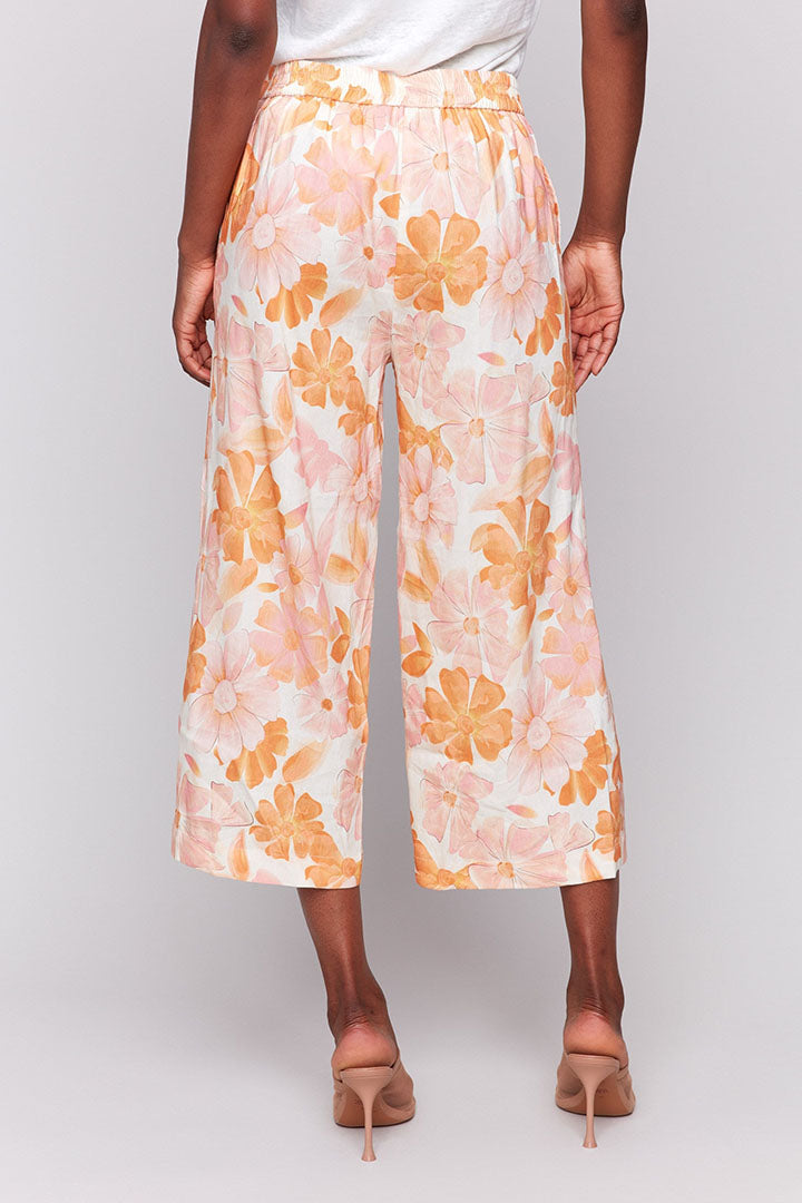 Linen Blend Pull-on Crop Pant