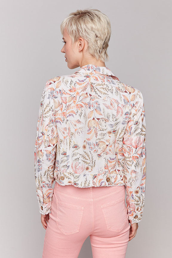 Printed Linen Blend Jacket - Tropical