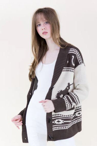 Rodeo Desert Cardigan in Brown