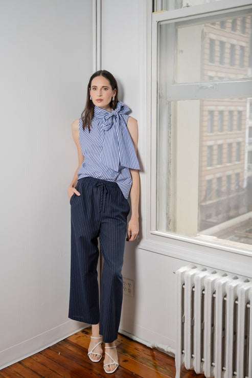 Navy Pinstripe Saturday Pant