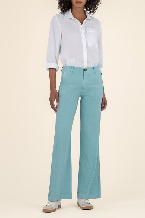 Meg Linen Wide Leg Pants - Sea Blue