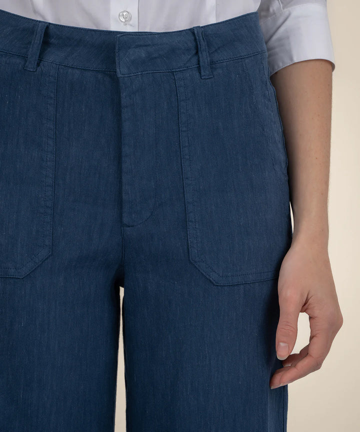 Topaz Wide Leg Pant - Ocean Blue