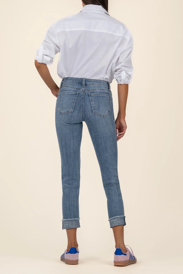 Amy Mid Rise Crop Straight Leg Jean