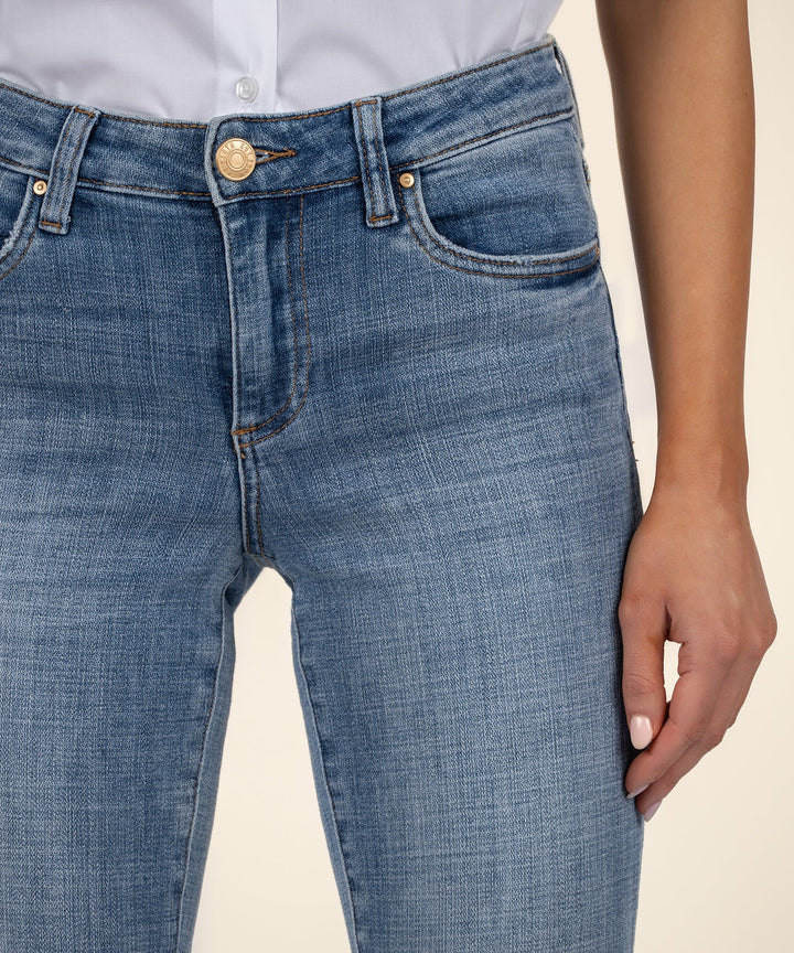 Amy Mid Rise Crop Straight Leg Jean