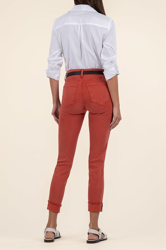 Amy Crop Straight Leg Pant in Clay