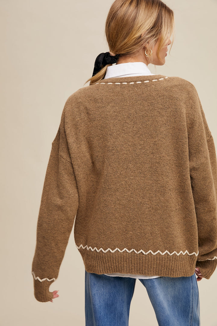 Embroidered Knit Sweater