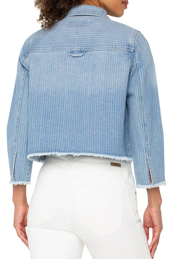 Crop Shacket with Fray Hem