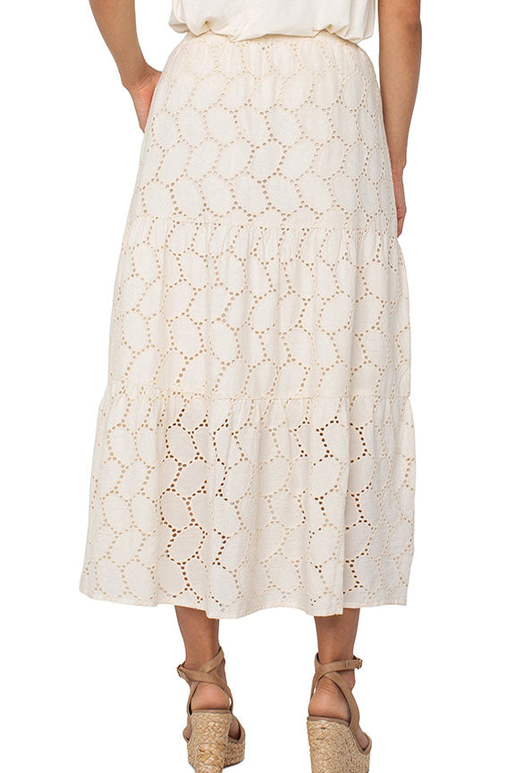 Tiered Maxi Skirt with Tassel Tie