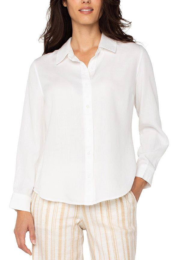 Long Sleeve Collared Woven Shirt