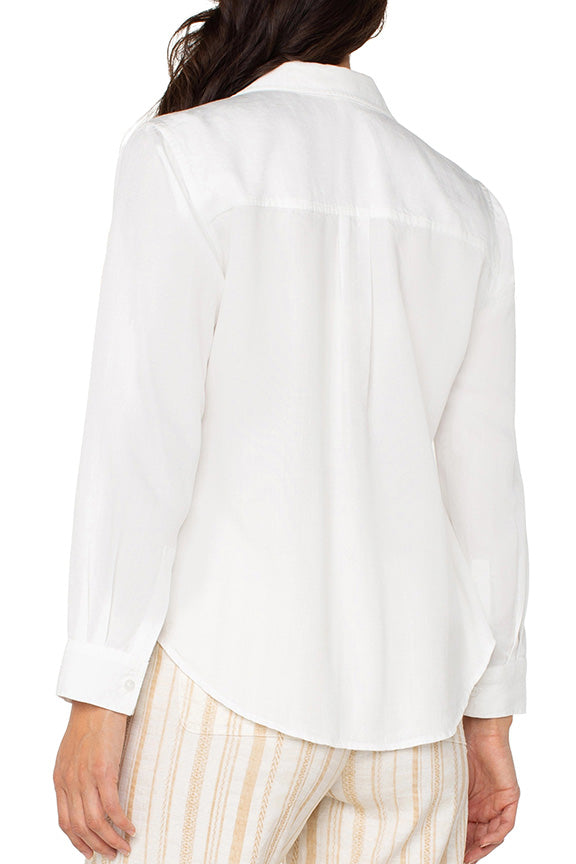 Long Sleeve Collared Woven Shirt