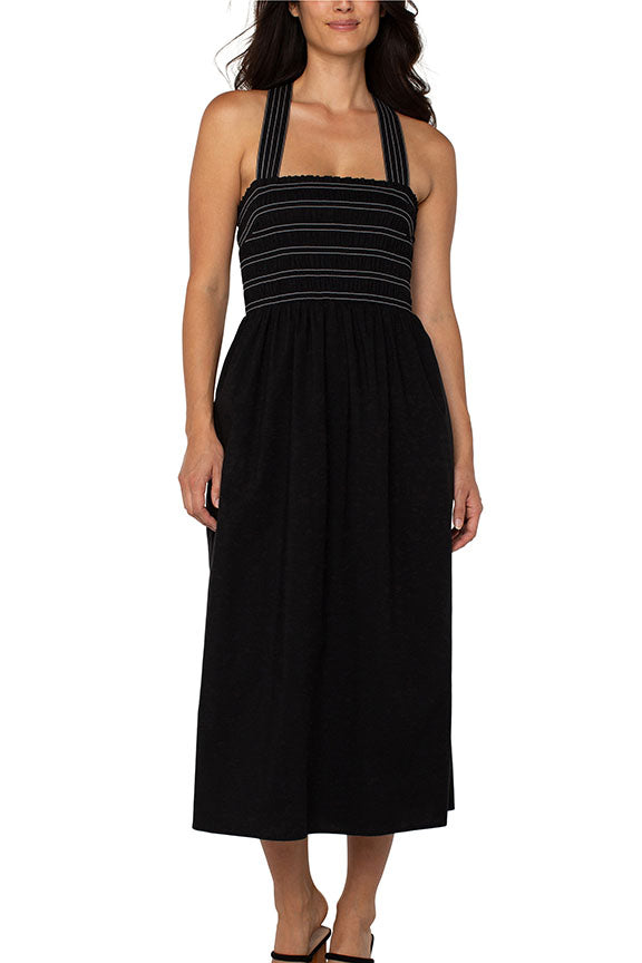 Sleeveless Smocked Midi Dress