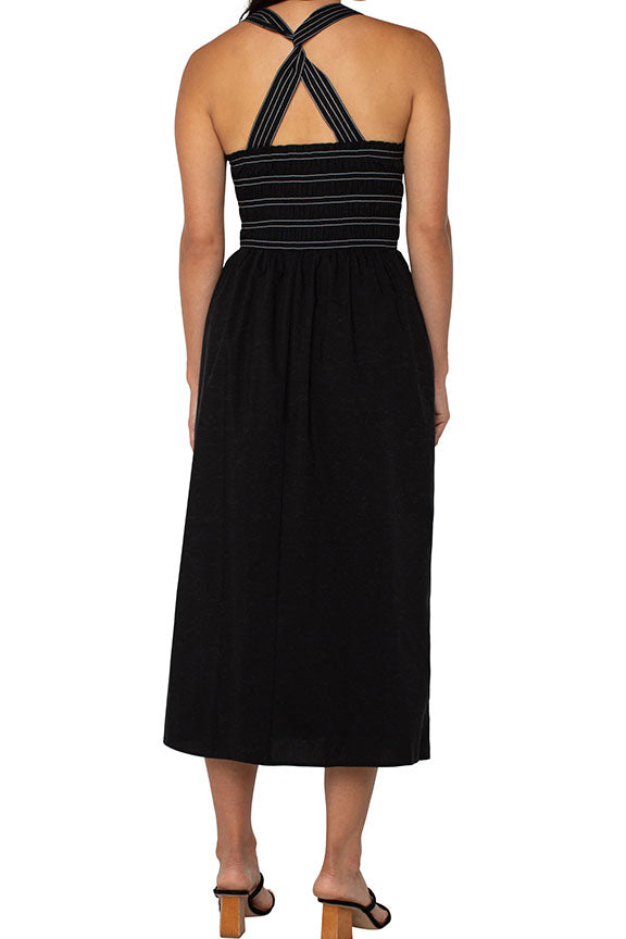 Sleeveless Smocked Midi Dress