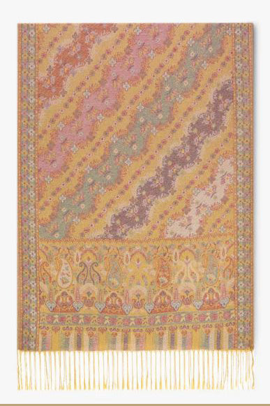 Floral Shimmering Pashmina in Gold