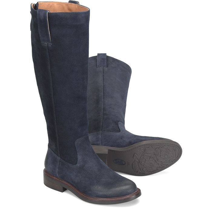 Samantha III Boot in Blue Suede