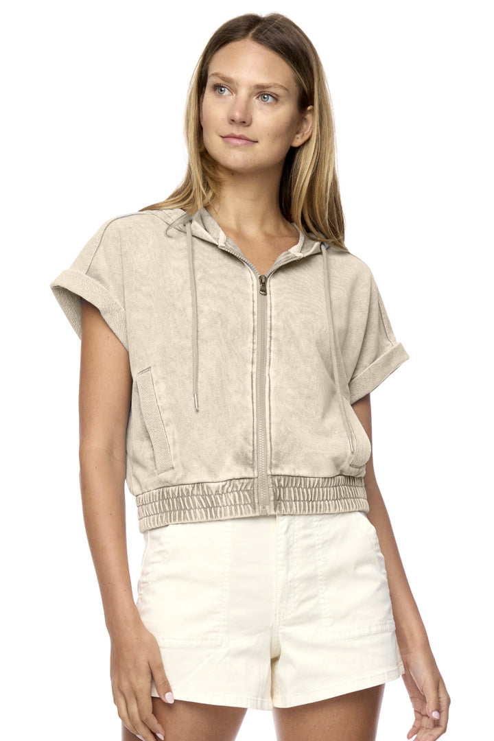 Blaine Short-sleeve Hoodie w/ Zipper